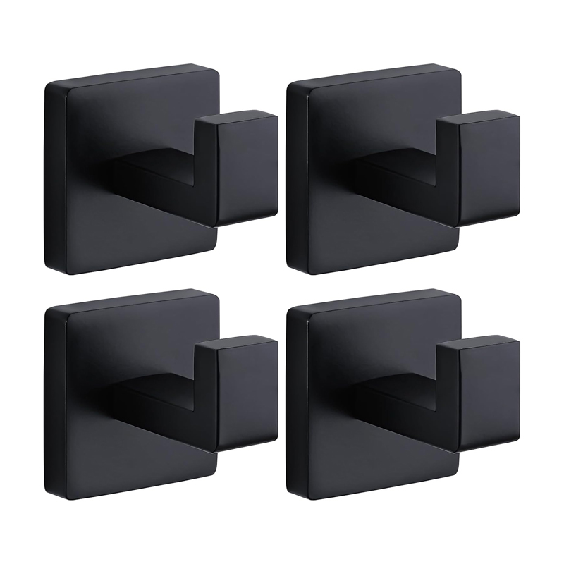 Robe Hook Adhesive - Gancio appendiabiti nero opaco in acciaio