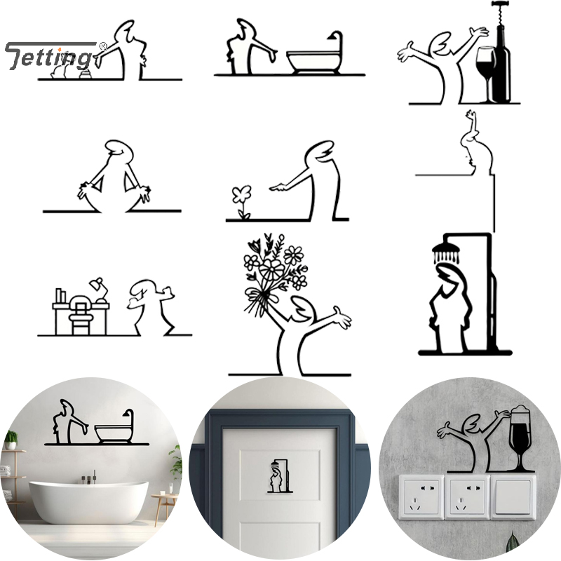 Jet Home Bathroom - Figura doccia nera Decorazione da parete
