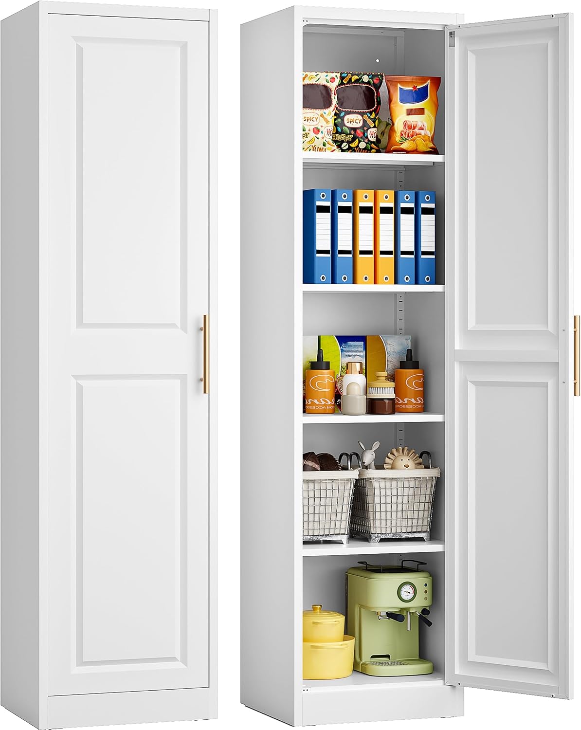 Home Bathroom Cabinets - Armadio stretto alto con una porta