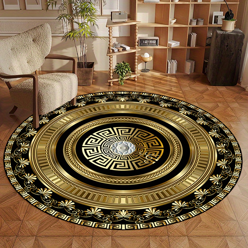 Home Bathroom Floor Mats - Tappeto Rotondo con Motivo a Chiave