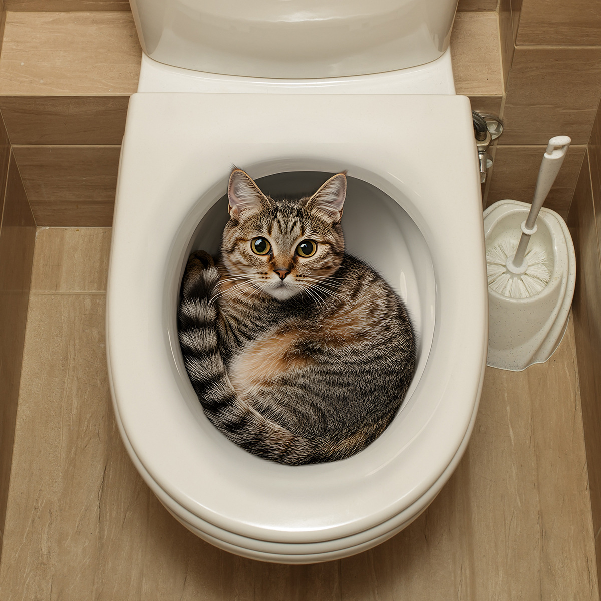 Home Center Bathroom Accessories - Adesivo per WC gatto divertente 3D